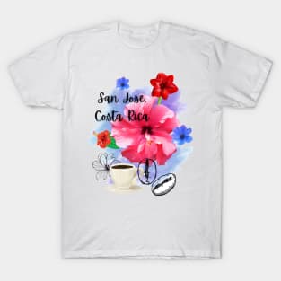 San Jose, Costa Rica Flower Design T-Shirt